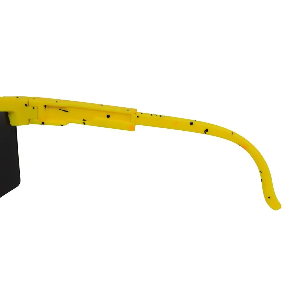 Twisted Tea OKC Yellow Frames/Blue Dots Sunglasses -LENSES GOOD/FRAMES VERY GOOD